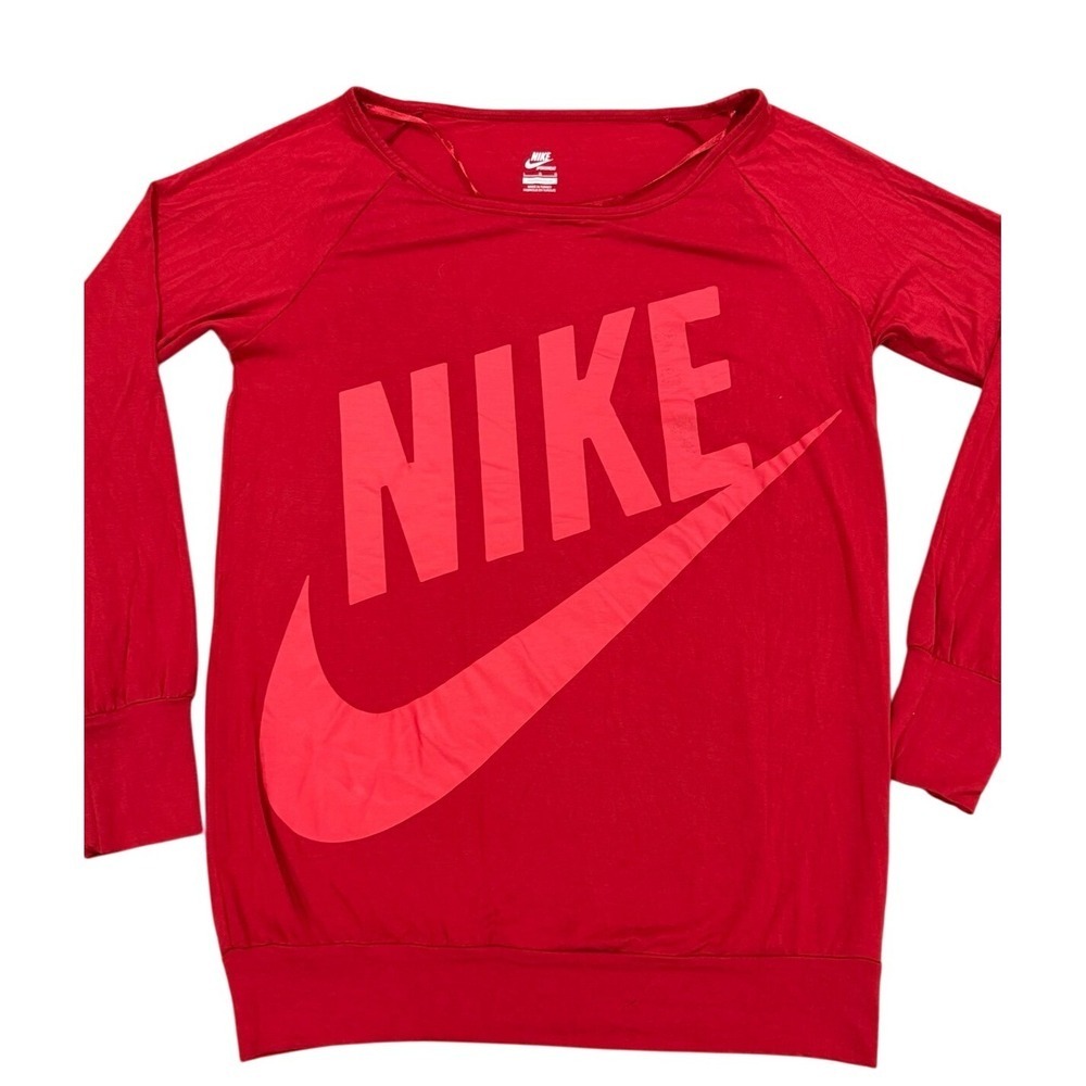 Nike Womens Red Lightweight Long Sleeve‎ Shirt Size Large